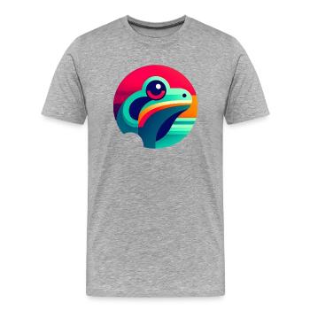 Illustration de grenouille arboricole abstraite - T-shirt bio Premium Homme - gris chiné - Devant - Damien (186cm)