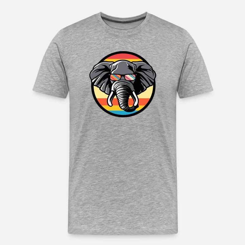 Elephant Comic Cool - Men's Premium Organic T-Shirt - heather grey