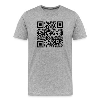 barcode3d - Männer Premium Bio T-Shirt - Grau meliert - Vorne - Damien (186cm)