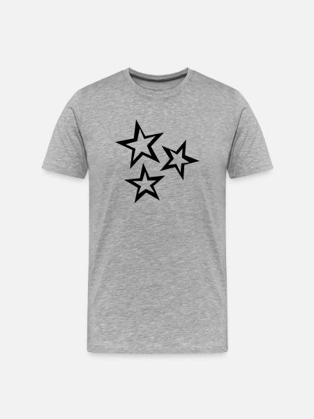 Sterne - Männer Premium Bio T-Shirt - Grau meliert