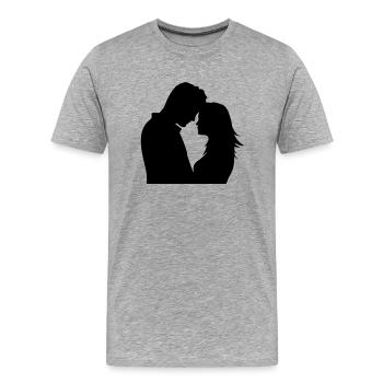 paar__f1 - Men's Premium Organic T-Shirt - heather grey - Front - Damien (186cm)