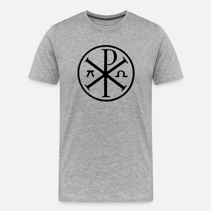 Alpha-Omega - Männer Premium Bio T-Shirt - Grau meliert