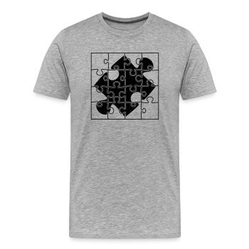 puzzle piece puzzle part puzzle puzzle piece pu - Men's Premium Organic T-Shirt - heather grey - Front - Damien (186cm)