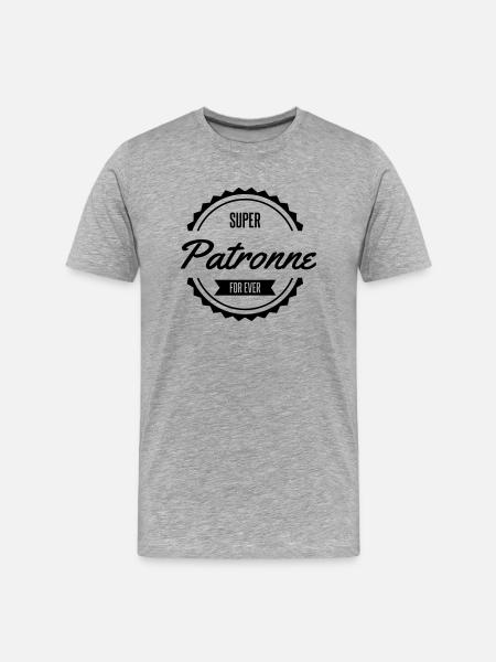 super patronne chef - T-shirt bio Premium Homme - gris chiné