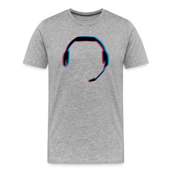 3D effect headset - Men's Premium Organic T-Shirt - heather grey - Front - Damien (186cm)