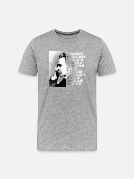NIETZSCHE-SATZ - Männer Premium Bio T-Shirt - Grau meliert