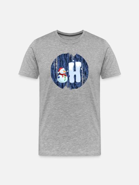 snowman h - Men's Premium Organic T-Shirt - heather grey
