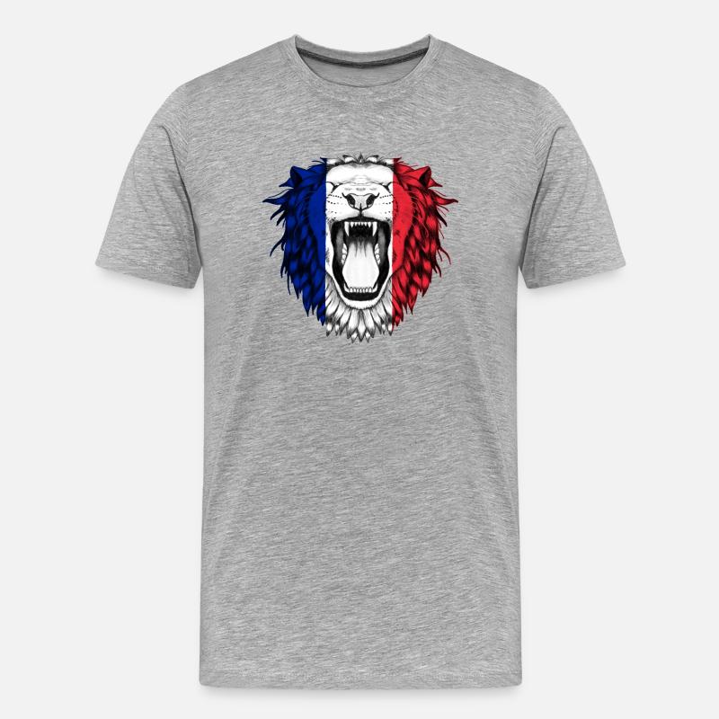 Frankreich - Männer Premium Bio T-Shirt - Grau meliert