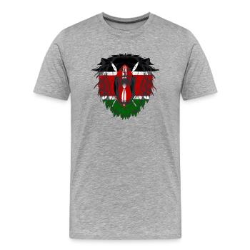 Kenya - T-shirt bio Premium Homme - gris chiné - Devant - Damien (186cm)
