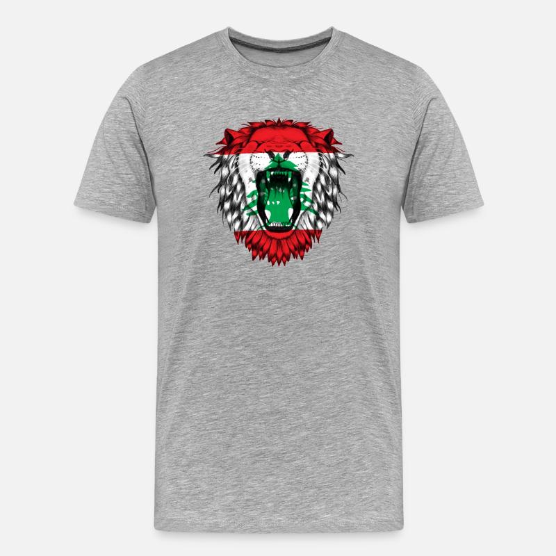 Libanon - Männer Premium Bio T-Shirt - Grau meliert
