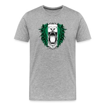 Nigéria - T-shirt bio Premium Homme - gris chiné - Devant - Damien (186cm)