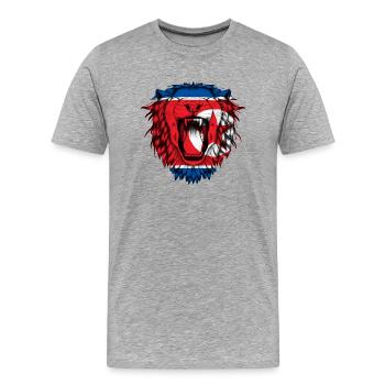 Corée du Nord - T-shirt bio Premium Homme - gris chiné - Devant - Damien (186cm)