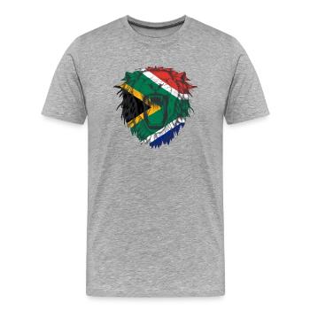 South Africa - Men's Premium Organic T-Shirt - heather grey - Front - Damien (186cm)