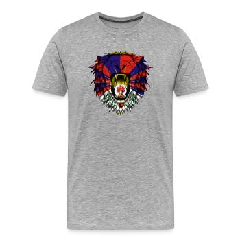Tibet - Männer Premium Bio T-Shirt - Grau meliert - Vorne - Damien (186cm)