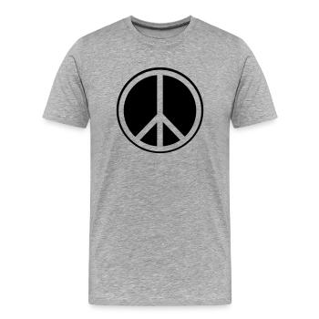 Peace Symbol - Men's Premium Organic T-Shirt - heather grey - Front - Damien (186cm)