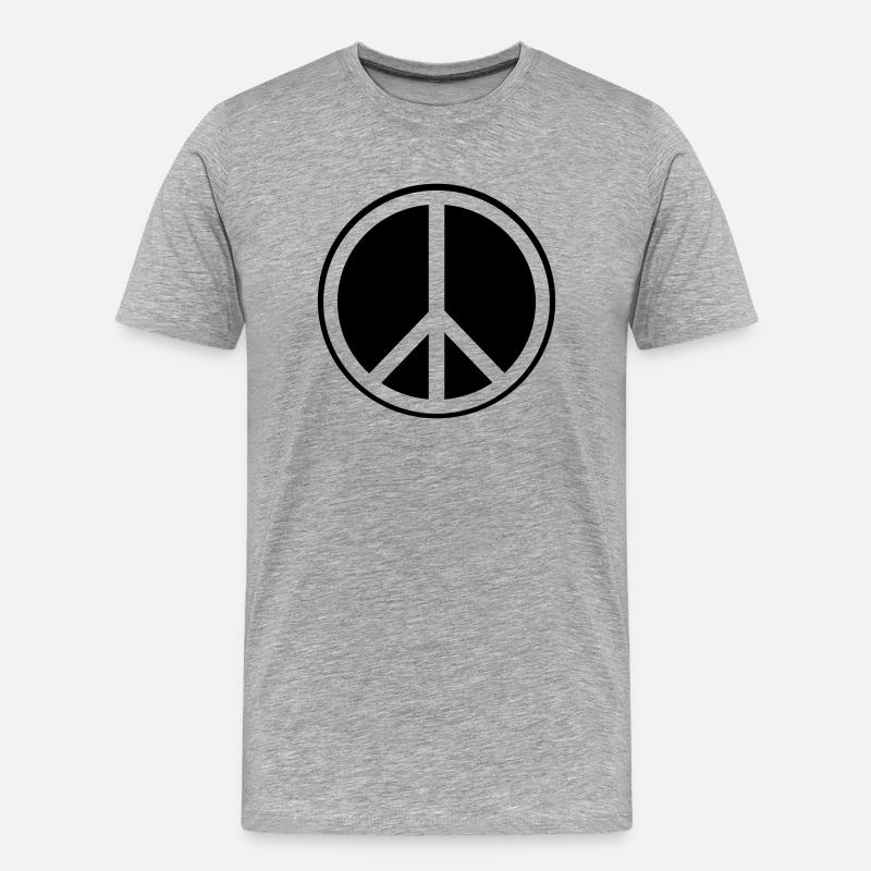 Peace Symbol - Männer Premium Bio T-Shirt - Grau meliert