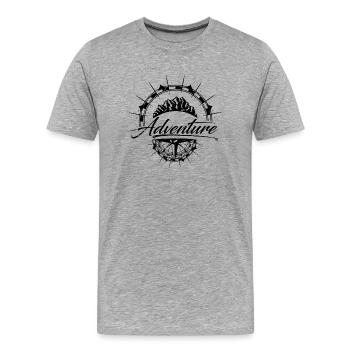 Aventure - T-shirt bio Premium Homme - gris chiné - Devant - Damien (186cm)