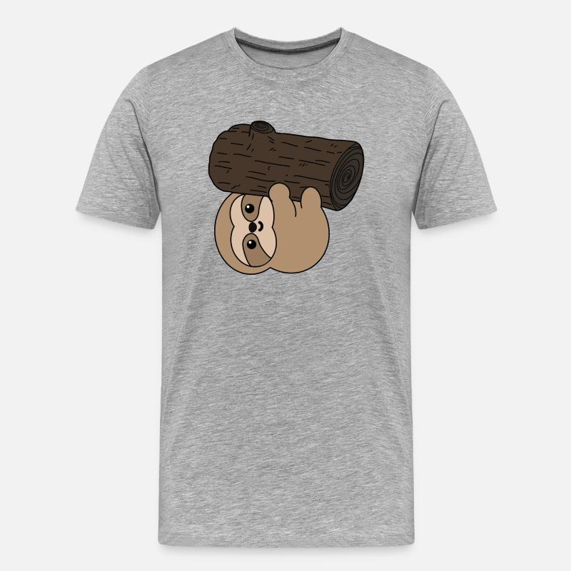 Faultier - Männer Premium Bio T-Shirt - Grau meliert