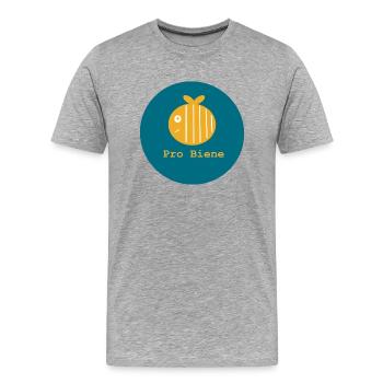 Pro Bee, Pro Honey Bee, Pro Nature, Pro Insectes - T-shirt bio Premium Homme - gris chiné - Devant - Damien (186cm)
