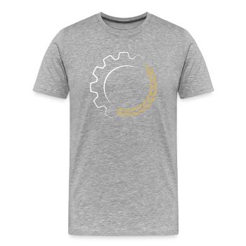 Lohnunternehmen Logo - Männer Premium Bio T-Shirt - Grau meliert - Vorne - Damien (186cm)