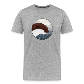 Otter - Männer Premium Bio T-Shirt - Grau meliert - Vorne - Damien (186cm)