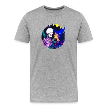 L'amour immortelle - T-shirt bio Premium Homme - gris chiné - Devant - Damien (186cm)