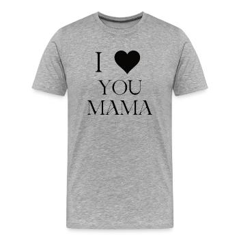 MUTTERTAG4 - Männer Premium Bio T-Shirt - Grau meliert - Vorne - Damien (186cm)