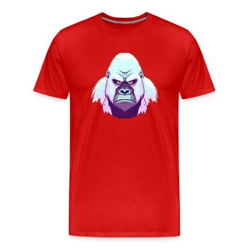 Illustration simple de gorille - T-shirt bio Premium Homme - rouge - Devant - Damien (186cm)