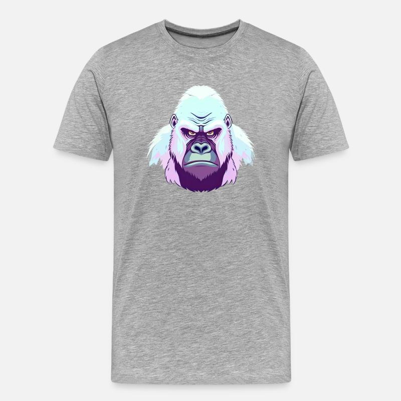 Einfache Gorilla-Illustration - Männer Premium Bio T-Shirt - Grau meliert