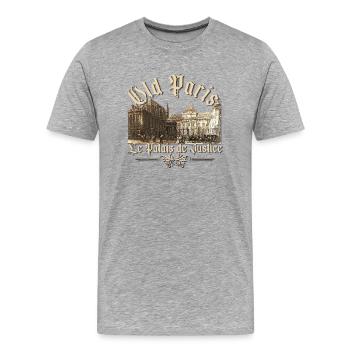 Altes Pariser Gerichtsgebäude - Männer Premium Bio T-Shirt - Grau meliert - Vorne - Damien (186cm)
