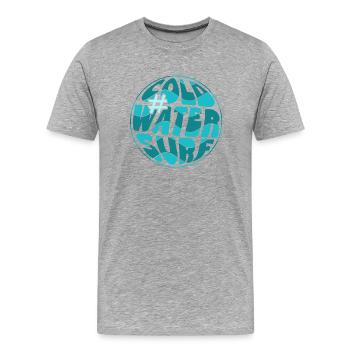 #coldwatersurf Retrowave Wellenreiten - Männer Premium Bio T-Shirt - Grau meliert - Vorne - Damien (186cm)