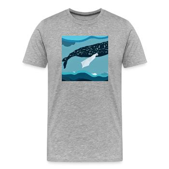 Bedrohte Tiere, Eisbär-Illustration, Erderwärmung - Männer Premium Bio T-Shirt - Grau meliert - Vorne - Damien (186cm)