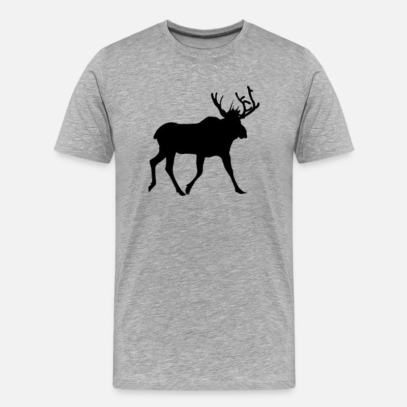 elch - Männer Premium Bio T-Shirt - Grau meliert