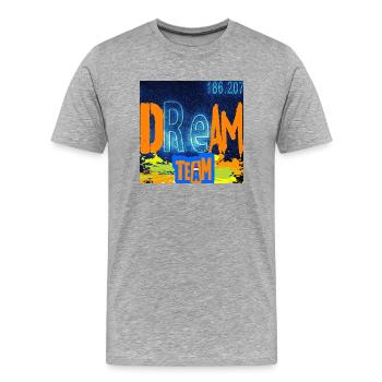 DREAM TEAM - Men's Premium Organic T-Shirt - heather grey - Front - Damien (186cm)
