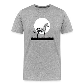 Minimalisme zébré - T-shirt bio Premium Homme - gris chiné - Devant - Damien (186cm)