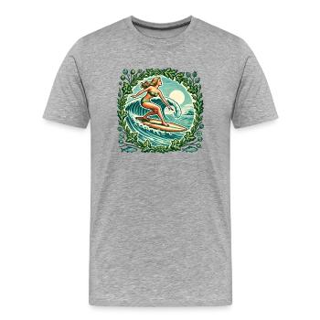 Surfeuse - T-shirt bio Premium Homme - gris chiné - Devant - Damien (186cm)