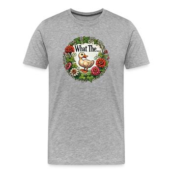 What the Duck - Men's Premium Organic T-Shirt - heather grey - Front - Damien (186cm)