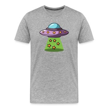 Ufo - Männer Premium Bio T-Shirt - Grau meliert - Vorne - Damien (186cm)