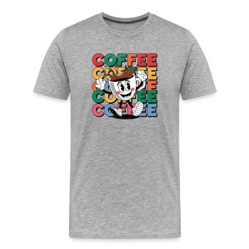 Coffee - For Coffee Lovers - Men's Premium Organic T-Shirt - heather grey - Front - Damien (186cm)