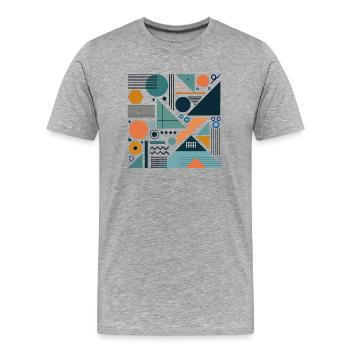 Abstractions géométriques - T-shirt bio Premium Homme - gris chiné - Devant - Damien (186cm)