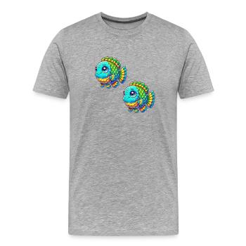 fish comic - Men's Premium Organic T-Shirt - heather grey - Front - Damien (186cm)