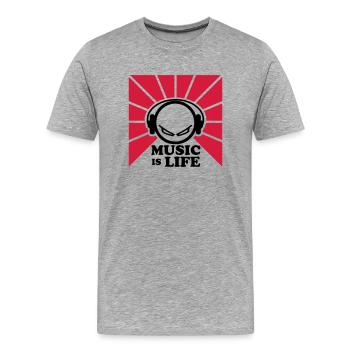 dj - T-shirt bio Premium Homme - gris chiné - Devant - Damien (186cm)