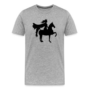prinzessin - Männer Premium Bio T-Shirt - Grau meliert - Vorne - Damien (186cm)