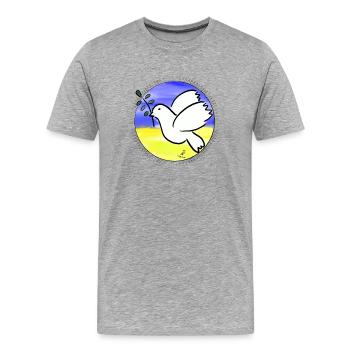 Dove of Peace - Men's Premium Organic T-Shirt - heather grey - Front - Damien (186cm)