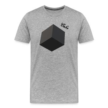 Cube 3D - Männer Premium Bio T-Shirt - Grau meliert - Vorne - Damien (186cm)