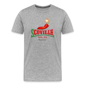 Scoville Chili Dynamit - Männer Premium Bio T-Shirt - Grau meliert - Vorne - Damien (186cm)