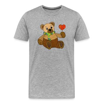 Nounours - T-shirt bio Premium Homme - gris chiné - Devant - Damien (186cm)