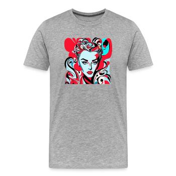Beauty pop art - Men's Premium Organic T-Shirt - heather grey - Front - Damien (186cm)
