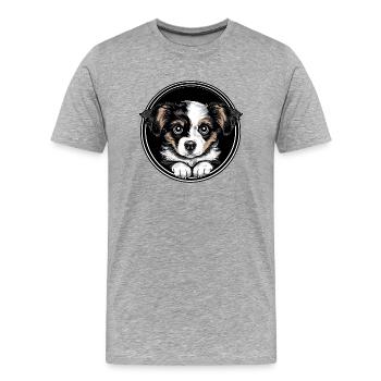 Cute puppy - Men's Premium Organic T-Shirt - heather grey - Front - Damien (186cm)
