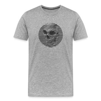 SCHÄDEL GRAFISCH - Männer Premium Bio T-Shirt - Grau meliert - Vorne - Damien (186cm)